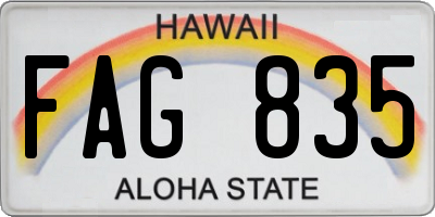 HI license plate FAG835