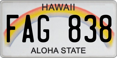 HI license plate FAG838
