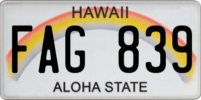 HI license plate FAG839