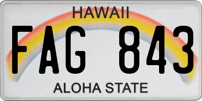 HI license plate FAG843