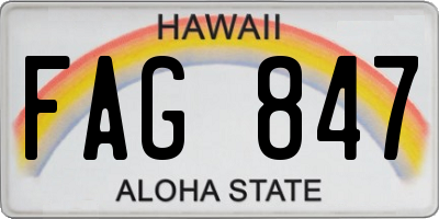 HI license plate FAG847