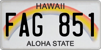 HI license plate FAG851