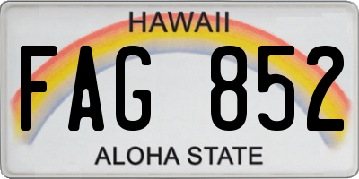 HI license plate FAG852