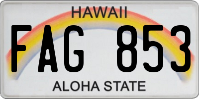 HI license plate FAG853