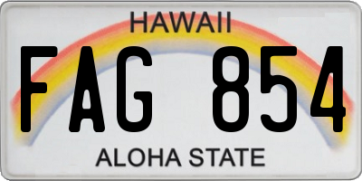 HI license plate FAG854
