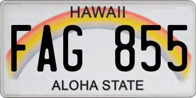 HI license plate FAG855