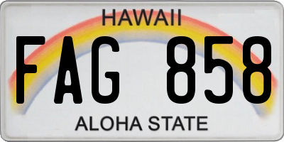 HI license plate FAG858