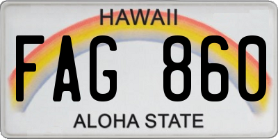 HI license plate FAG860