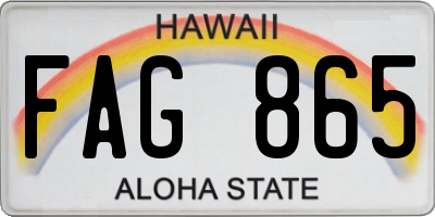 HI license plate FAG865