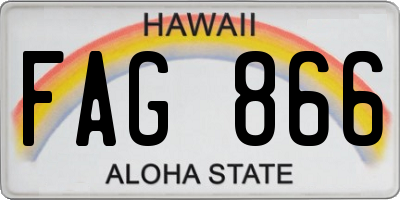 HI license plate FAG866