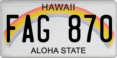 HI license plate FAG870