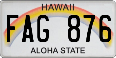 HI license plate FAG876