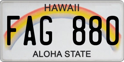 HI license plate FAG880