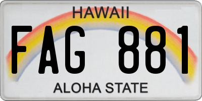 HI license plate FAG881