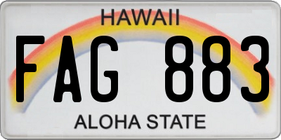 HI license plate FAG883