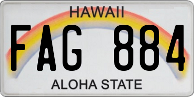 HI license plate FAG884