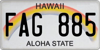 HI license plate FAG885