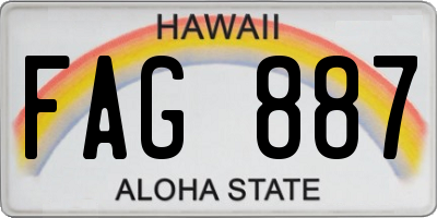HI license plate FAG887