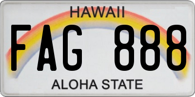HI license plate FAG888
