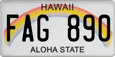 HI license plate FAG890