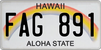 HI license plate FAG891