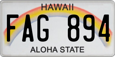 HI license plate FAG894