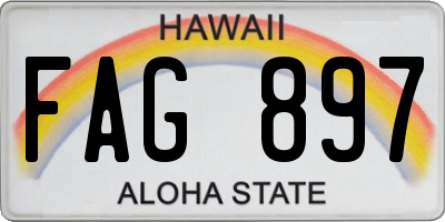 HI license plate FAG897