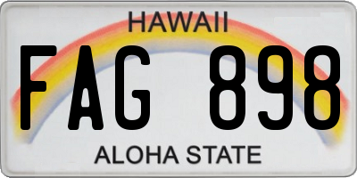HI license plate FAG898