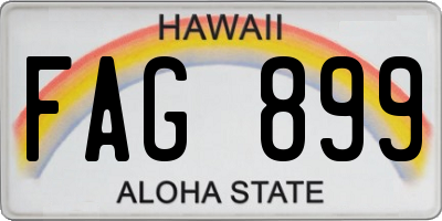 HI license plate FAG899