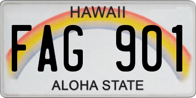HI license plate FAG901