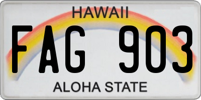 HI license plate FAG903