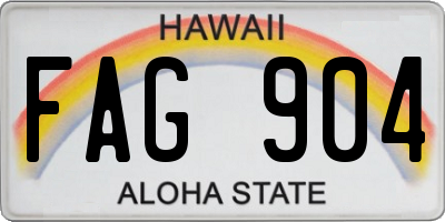 HI license plate FAG904