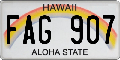 HI license plate FAG907