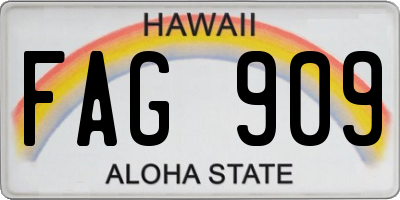 HI license plate FAG909
