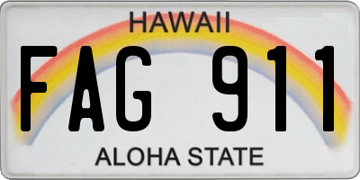 HI license plate FAG911