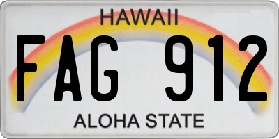 HI license plate FAG912