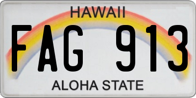 HI license plate FAG913