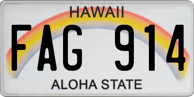 HI license plate FAG914