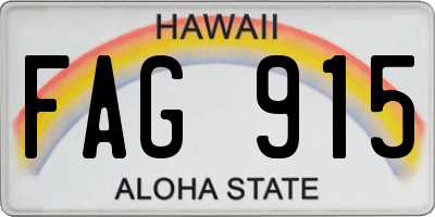 HI license plate FAG915