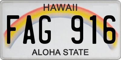 HI license plate FAG916