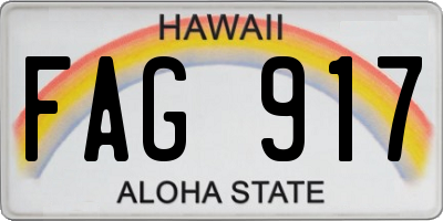 HI license plate FAG917