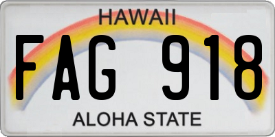 HI license plate FAG918
