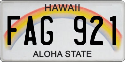 HI license plate FAG921