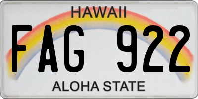 HI license plate FAG922