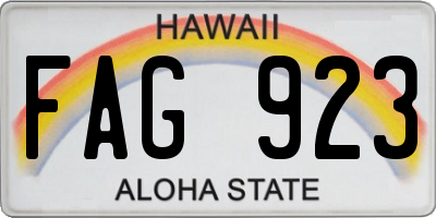 HI license plate FAG923
