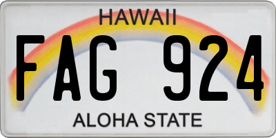 HI license plate FAG924