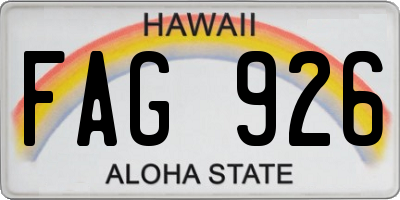 HI license plate FAG926