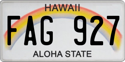 HI license plate FAG927