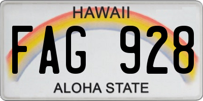 HI license plate FAG928