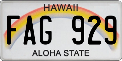 HI license plate FAG929